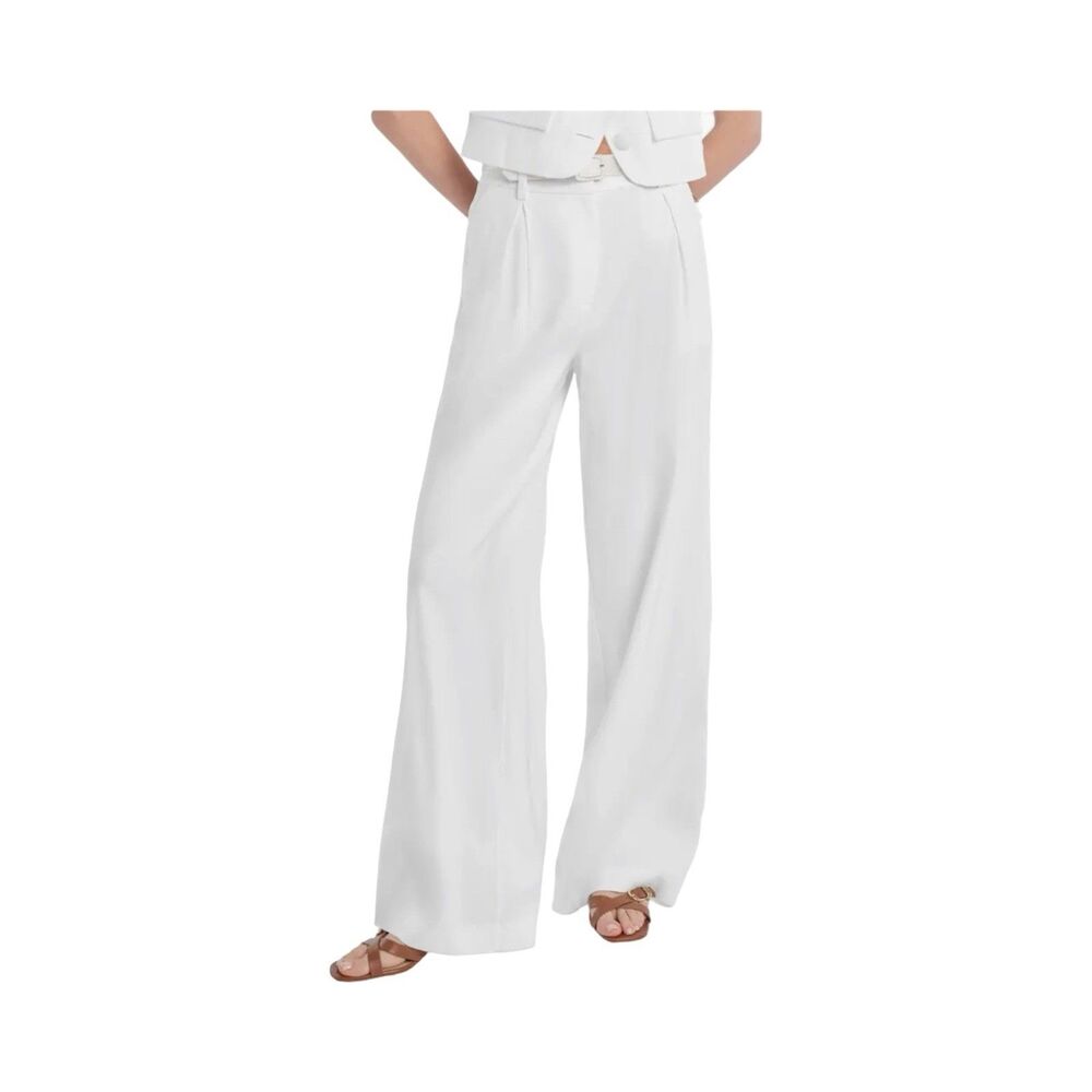 Favorite Daughter The Miranda White Wide Leg Linen Blend Pants Size 8 NWT READ